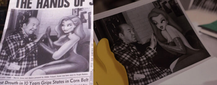 In Who Framed Roger Rabbit (1988), Jessica Appears Different In The Newspaper Than In The Original Patty-Cake Photo. This Is Because The Design Used In The Newspaper Was From Early Concept Art