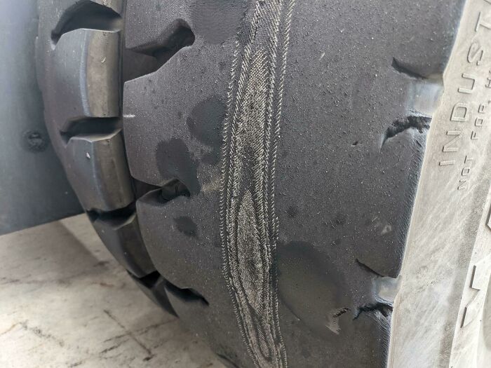 Contando los anillos se puede determinar que este neumático es demasiado viejo