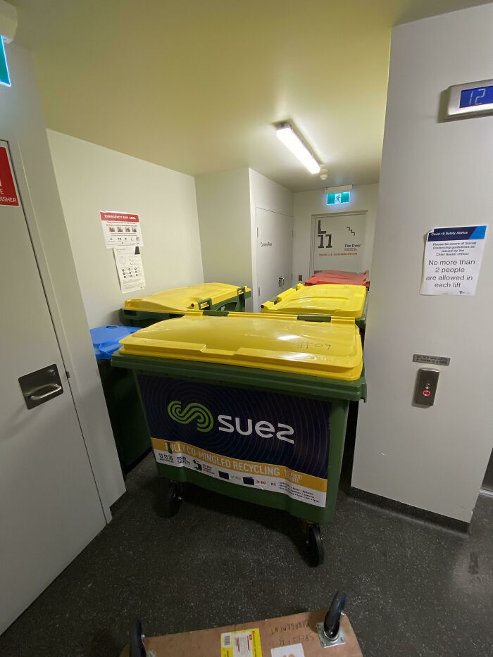 Contracting In A Building In Melbourne, We Had A Fire Alarm Test This Morning And These Bins Appeared Around An Hour Later