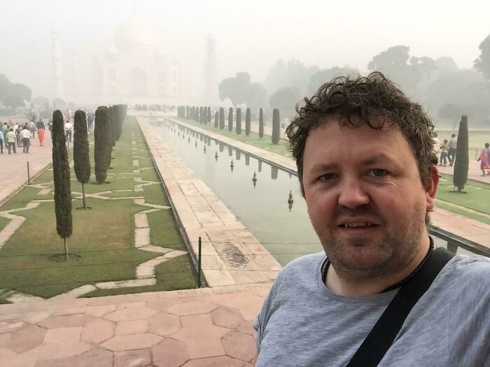 Veo sus fotos escénicas arruinadas por el clima y os presento el momento en que cumplí el sueño de toda una vida de visitar el Taj Mahal