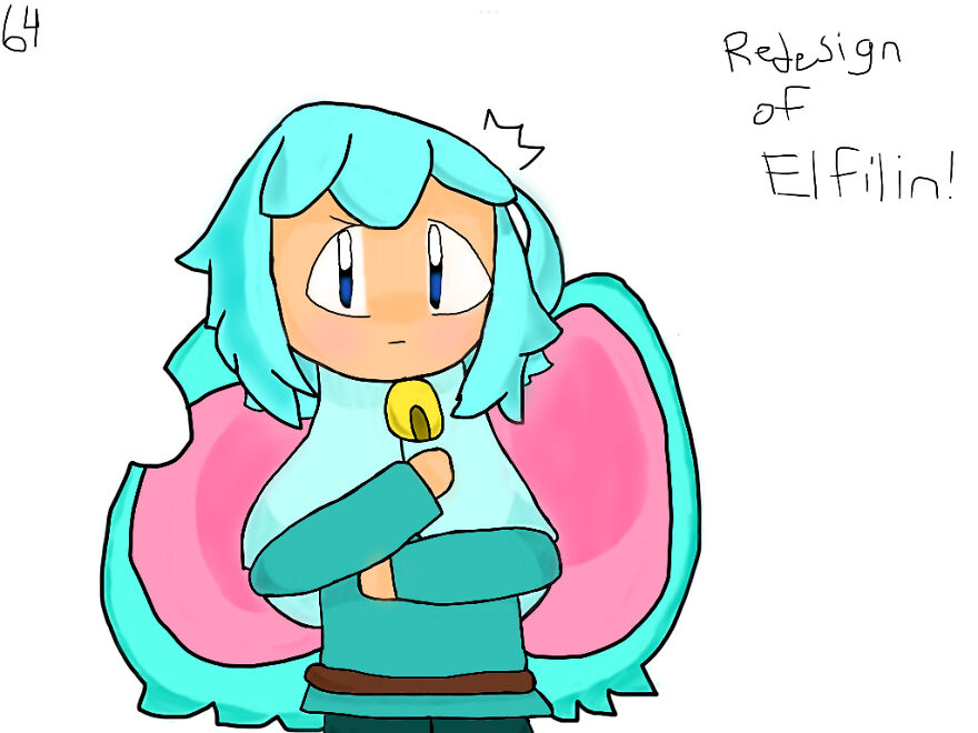 A Human Version Of The Kirby Character Elfilin. It’s A Redraw Of An Earlier Artwork And I Think The Redraw Is Better :d