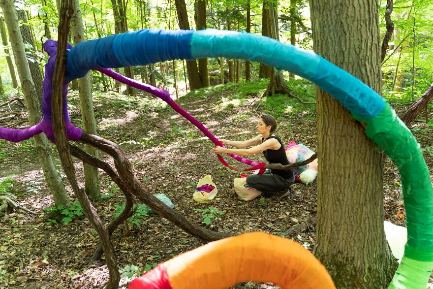 I Turned A Forest Vine Into Rainbow Art