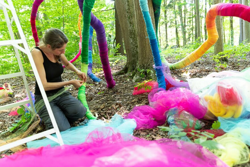 I Turned A Forest Vine Into Rainbow Art