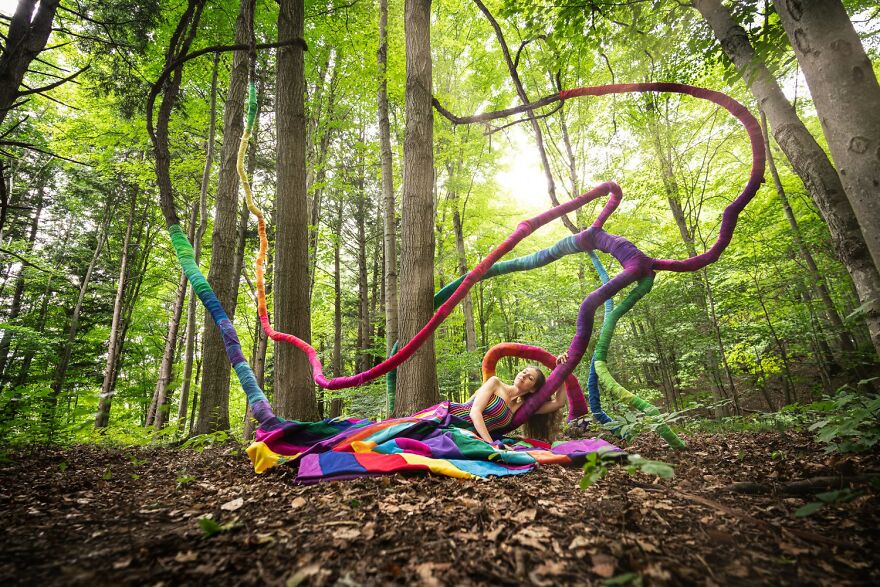 I Turned A Forest Vine Into Rainbow Art