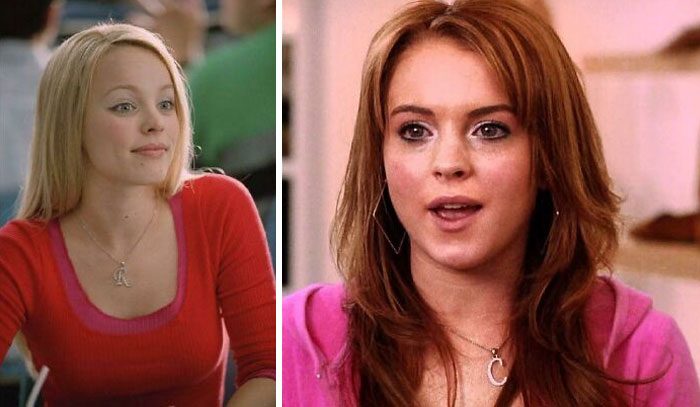 In Mean Girls (2004), Queen Bee Regina Wears A “R” Necklace Around Her Neck. Cady Begins Wearing A “C” Necklace Once She Has Humiliated Regina And Taken Her Place