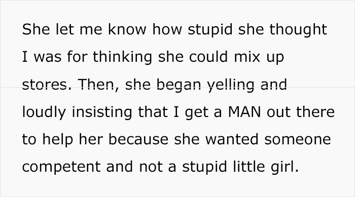 Female Manager At A Hardware Store Maliciously Complies To A Customer’s Request For A “Man’s Help” Female Manager At A Hardware Store Maliciously Complies To A Customer’s Request For A “Man’s Help”