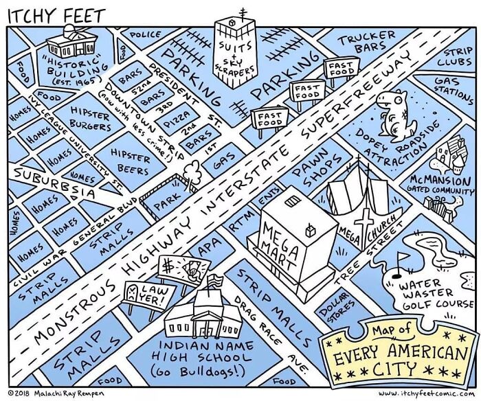 Map Of Every American And Every European City
