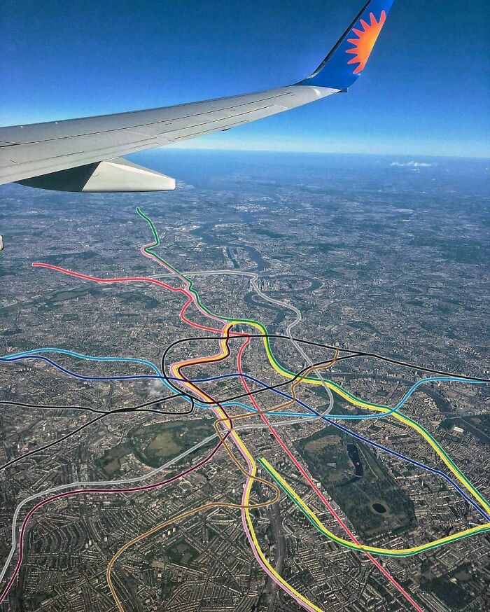 London Underground Map As Seen From Above, With Additional Tube Schematic Maps