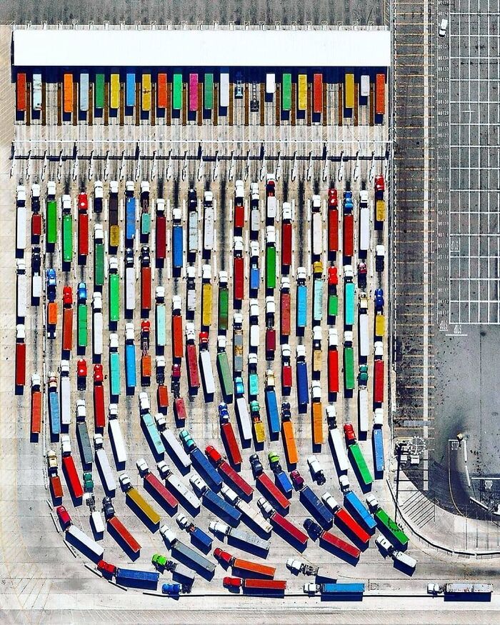 Trucks At The Port Of Los Angeles