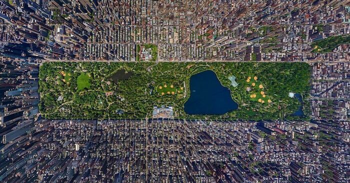 Central Park, New York Seen From Above