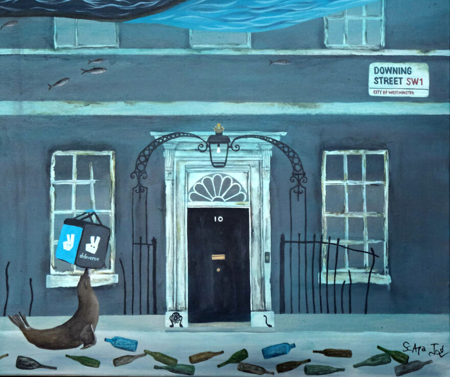 I Illustrated Boris And Partygate At Downing Street (5 Pics)