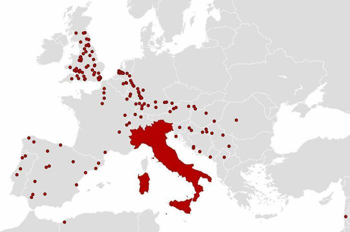 Location Of Every City Founded By The Roman Empire Outside Of Italy