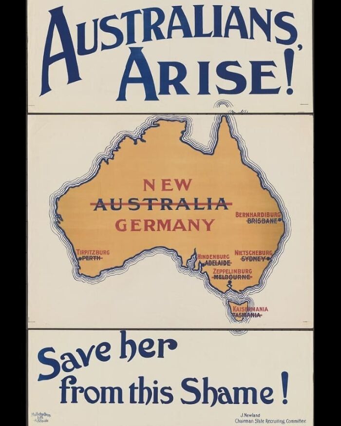 “Australia Arise! Save Her From This Shame!” A First World War Propaganda Map Showing A German Australia