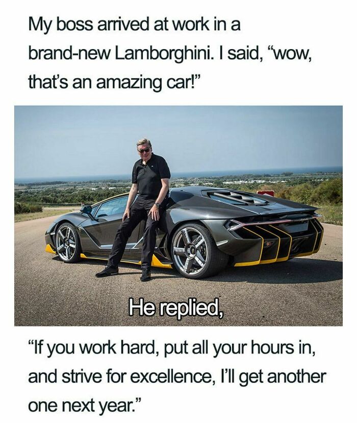 Meanwhile We Get Pizza Parties.
.
.
.
.
.
#pizza #party #pizzaparty #reward #awards #money #excellence #workhard #lamborghini #corporatehumor #corporate #humor #worklife #work #wfh #wfhlife #workfromhome #funny #funnymemes #workmeme #workmemes #workprobs #workproblems #workhumor #officelife #officememes #officememe #officehumor