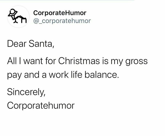 My Christmas List Is Short This Year.
.
.
.
.
.
#santa #santaclaus #santaclausiscomingtotown #corporatehumor #corporate #humor #worklife #work #wfh #wfhlife #workfromhome #funny #funnymemes #workmeme #workmemes #workprobs #workproblems #workhumor #officelife #officememes #officememe #officehumor #christmas #wishlist