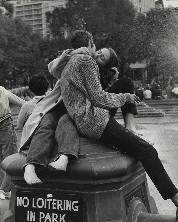 Two Lovers In Washington Square Park, New York City, 1962
photographed By André Kertész