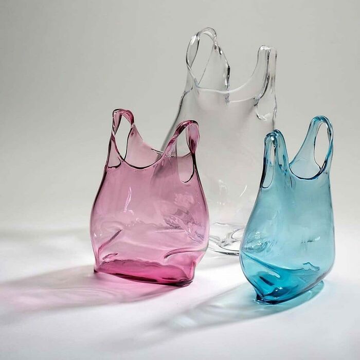 Blown Glass Bags Designed By annedonzevincentchagnon