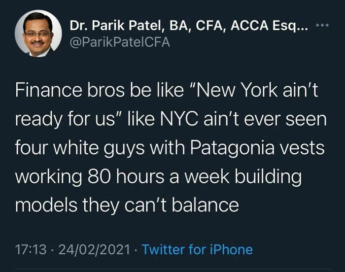 @parikpatelcfa Knows Best
.
.
.
.
.
#corporatehumor #nyc #finance #financebros #bros #corporate #humor #worklife #work #wfh #wfhlife #workfromhome #funny #funnymemes #workmeme #workmemes #workprobs #workproblems #workhumor #officelife #officememes #officememe #officehumor #meme #memes #memelife #lol #lmao