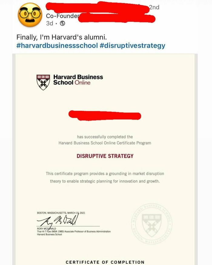 “Yeah I Graduated From Hbs” #linkedinflex
