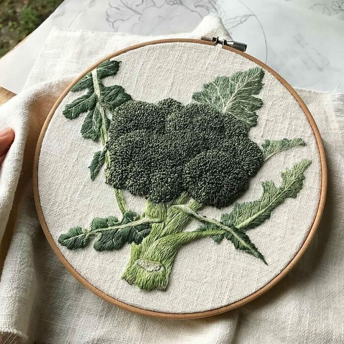 Veggies & Nuts Embroidery By Konekono_kitsune