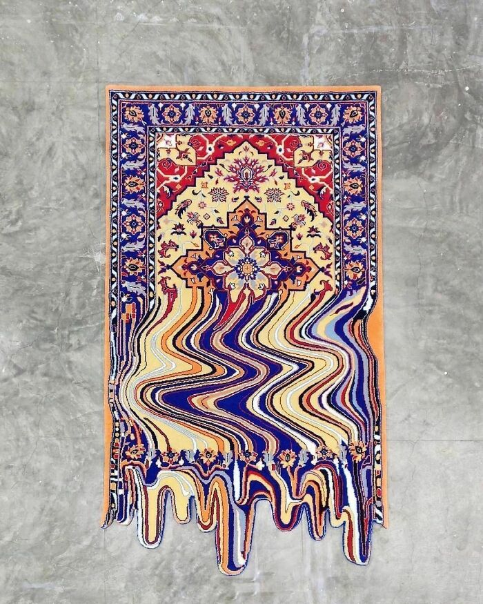 Faig Ahmed Inspired Persian Hand Knotted Rug Designed By @jahanrugs