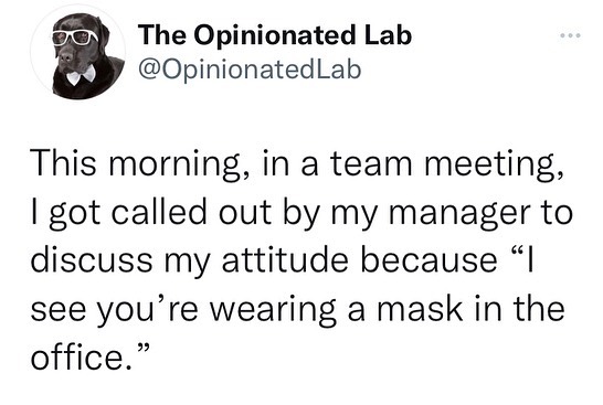 Masking While Still In The Middle Of A Pandemic Are Considered A Bad Attitude Now 🙃