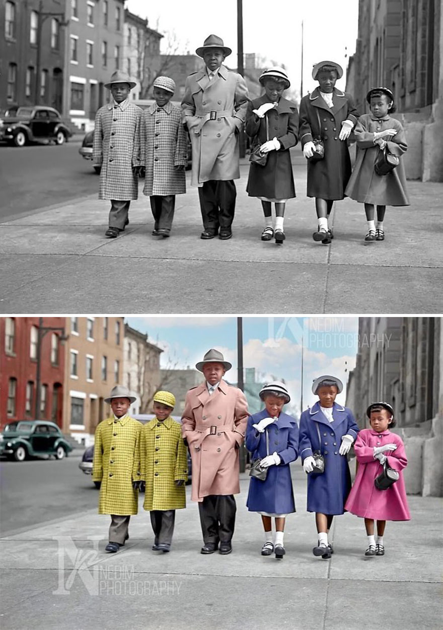 A Dapper Group On Their Way To Church, Chicago 1940