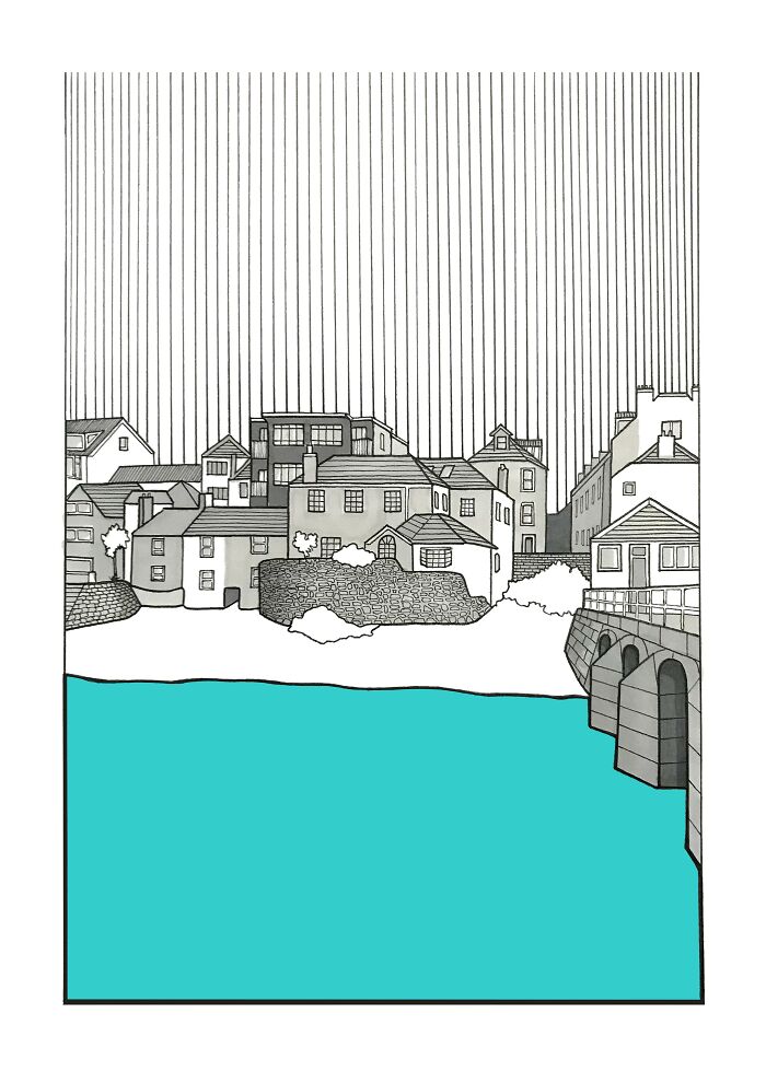 Kitty's Corner - St Ives, Cornwall. Pen & Neutral Markers