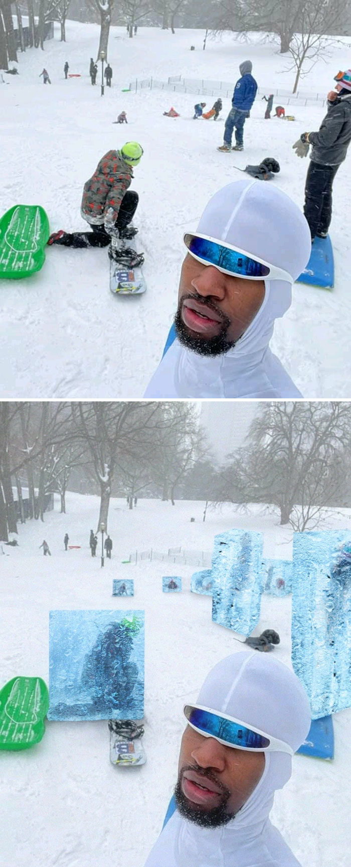 Frozone Cosplayer On A Hill