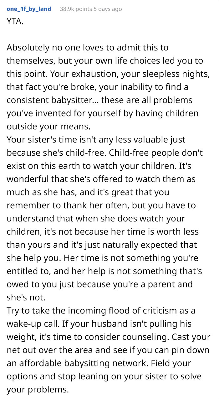 Woman Wants Childfree Sister To Babysit Her Kids, Asks Her To Stop Fostering Dogs Woman Wants Childfree Sister To Babysit Her Kids, Asks Her To Stop Fostering Dogs