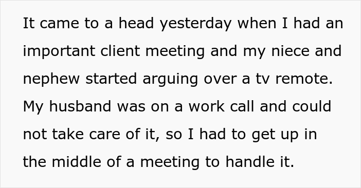 Drama Ensues After Woman Asked SIL And Brother To Find Someone Else To Care For Their 5 Y.O. And 7 Y.O. Children During The Day Drama Ensues After Woman Asked SIL And Brother To Find Someone Else To Care For Their 5 Y.O. And 7 Y.O. Children During The Day