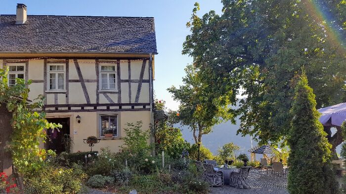 This Is Called Günderode Haus. It's Located On Top Of A Hill Overlooking The Rhine