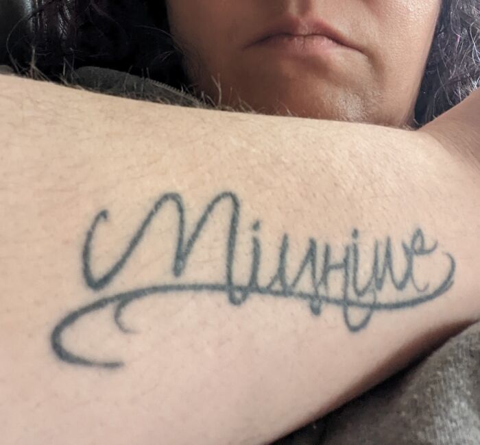 On My Right Forearm, The Word "Stronger" In Ukrainian ("Mitsnishe").