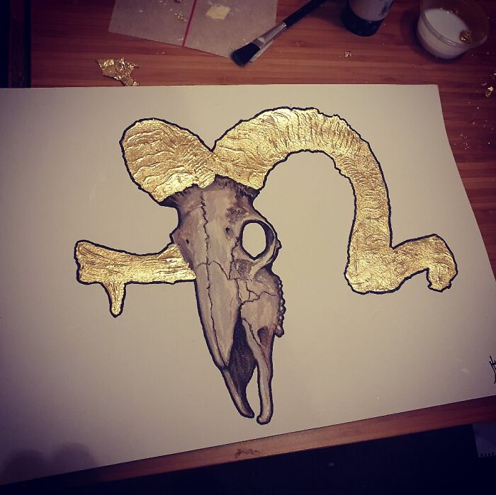 First Time Painting In About 10 Years And First Time Using Gold Leaf.