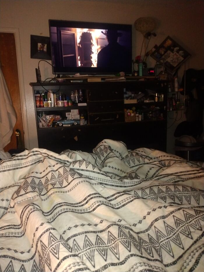 In Bed With Hubby Watching Movies