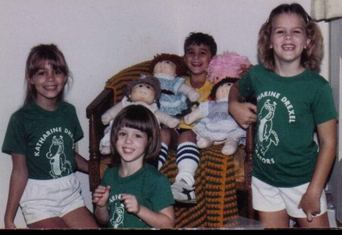 Me And My 2 Sisters And Our Cousin Who We Made Sit With Our Dolls After School One Day