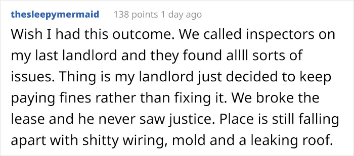 “Go Ahead, Call The City Inspector”: Tenant Finally Puts Landlord In His Place After Calling His Bluff “Go Ahead, Call The City Inspector”: Tenant Finally Puts Landlord In His Place After Calling His Bluff