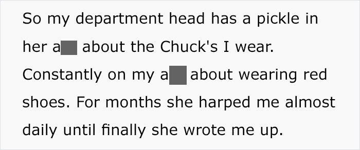 Micromanaging Boss Writes This Man Up For Wearing Red Shoes To Work, So He Followed The Dress Code To The Book Micromanaging Boss Writes This Man Up For Wearing Red Shoes To Work, So He Followed The Dress Code To The Book