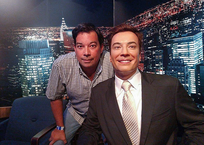 Here Is My Dad And Jimmy Fallon’s Wax Figure. We Get A Lot Of Stares In Public