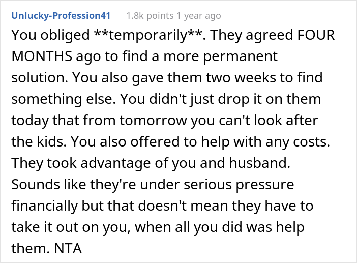 Drama Ensues After Woman Asked SIL And Brother To Find Someone Else To Care For Their 5 Y.O. And 7 Y.O. Children During The Day Drama Ensues After Woman Asked SIL And Brother To Find Someone Else To Care For Their 5 Y.O. And 7 Y.O. Children During The Day