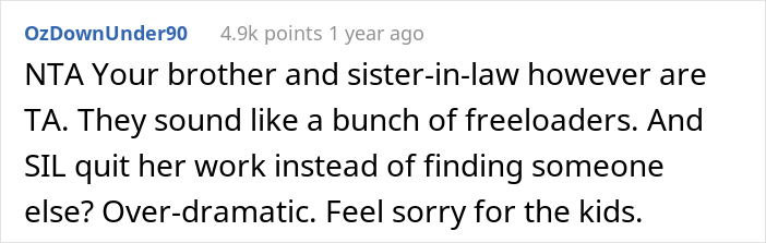 Drama Ensues After Woman Asked SIL And Brother To Find Someone Else To Care For Their 5 Y.O. And 7 Y.O. Children During The Day Drama Ensues After Woman Asked SIL And Brother To Find Someone Else To Care For Their 5 Y.O. And 7 Y.O. Children During The Day