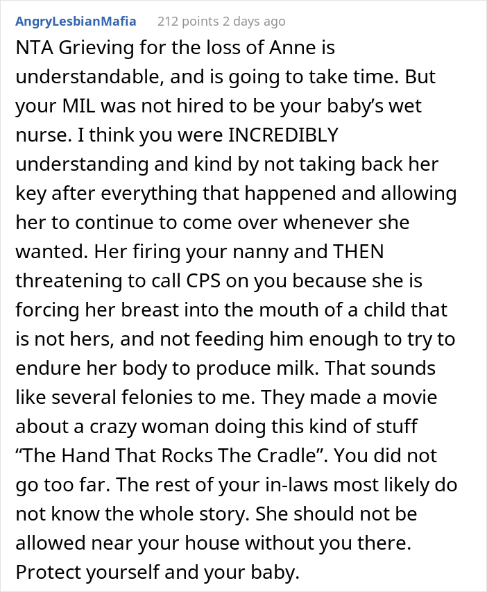Dad Is Livid Over His Mother-In-Law Sneakily Breastfeeding His Daughter And Firing The Nanny Without Consulting Him, Calls The Cops On Her Dad Is Livid Over His Mother-In-Law Sneakily Breastfeeding His Daughter And Firing The Nanny Without Consulting Him, Calls The Cops On Her