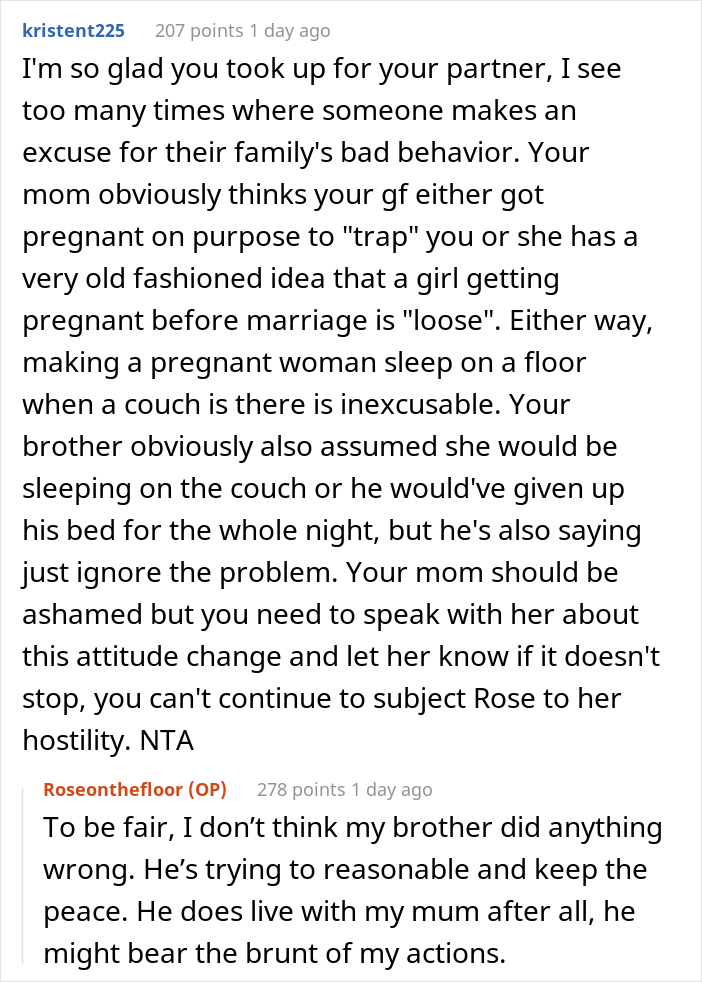 Guy Is Furious After His Mother Makes His Pregnant Girlfriend Sleep On The Floor And Keeps Checking On Her So She Doesn't Dare To Sleep On The Couch Guy Is Furious After His Mother Makes His Pregnant Girlfriend Sleep On The Floor And Keeps Checking On Her So She Doesn't Dare To Sleep On The Couch