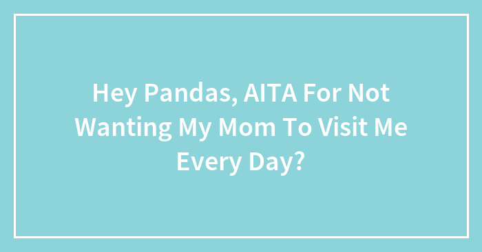 Hey Pandas, AITA For Not Wanting My Mom To Visit Me Every Day? (Closed)