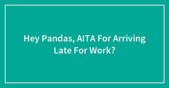 Hey Pandas, AITA For Arriving Late For Work? (Closed)