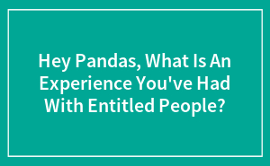 Hey Pandas, What Is An Experience You've Had With Entitled People?