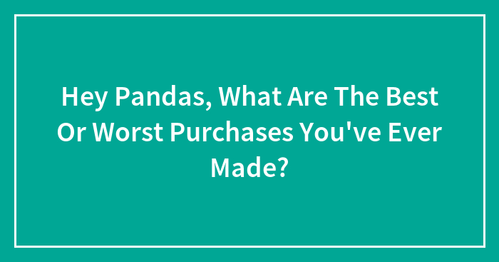 Hey Pandas, What Are The Best Or Worst Purchases You’ve Ever Made? (Closed)