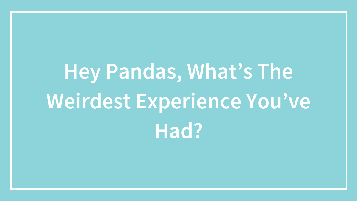 Hey Pandas, What’s The Weirdest Experience You’ve Had?