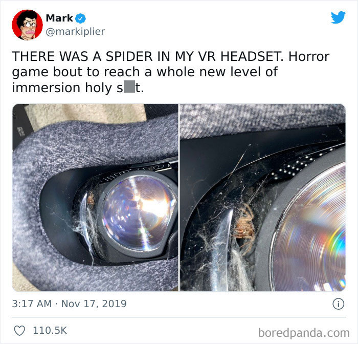Recuerde revisar sus auriculares VR en busca de arañas