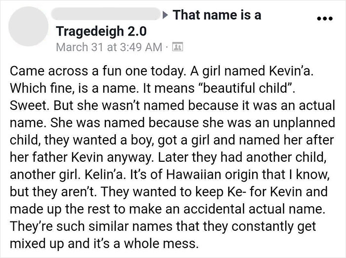 Came Across A Fun One Today. A Girl Named Kevin’a